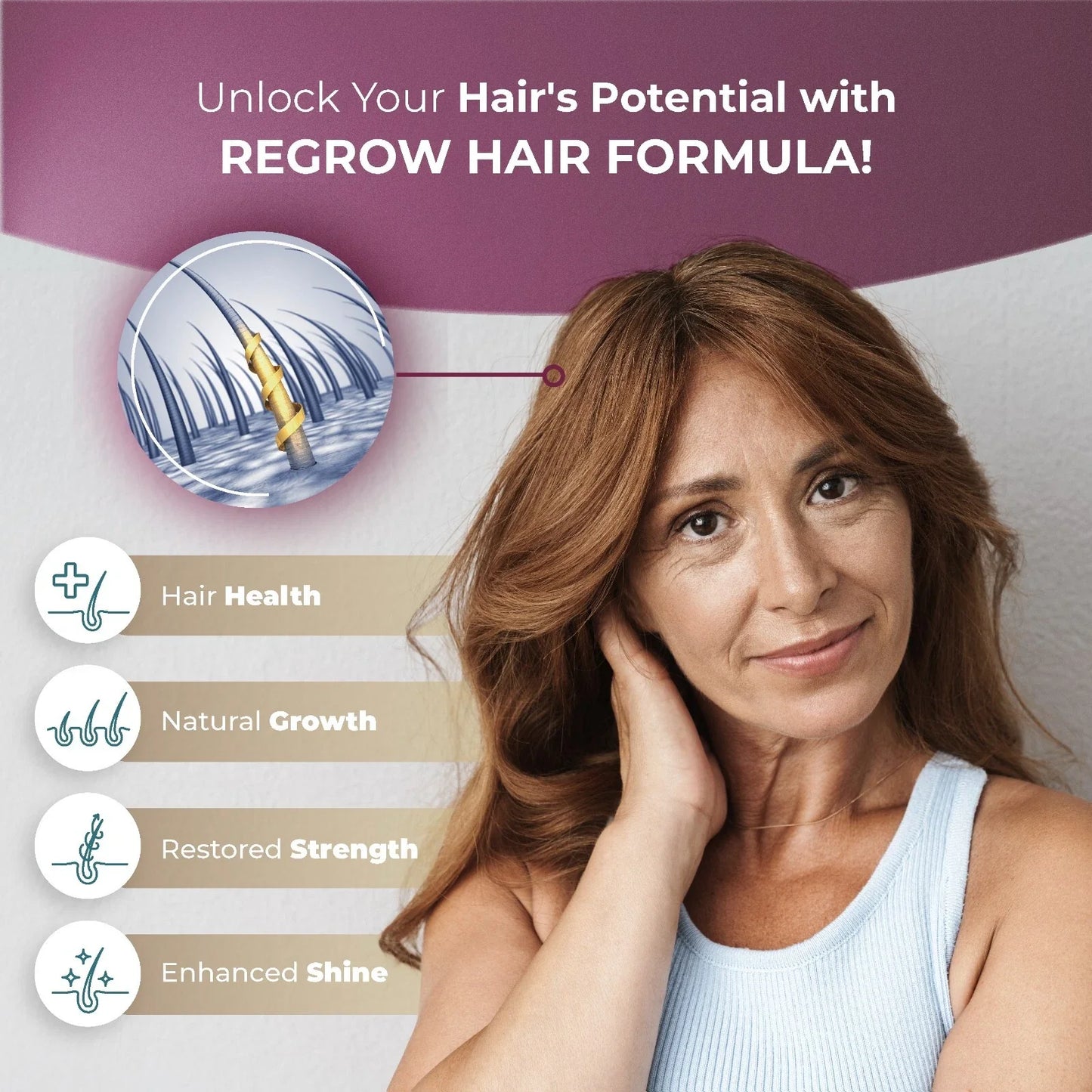 ReGrow Hair Growth Vitamins with Biotin, Hair Supplement by PureHealth Research