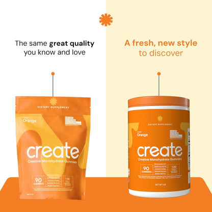 Create Creatine Monohydrate Gummies for Men & Women Orange Flavor