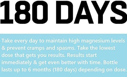 Cramp Defense® Magnesium for Leg Cramps, Muscle Cramps &amp; Muscle Spasms,  180 Capsule Bottle