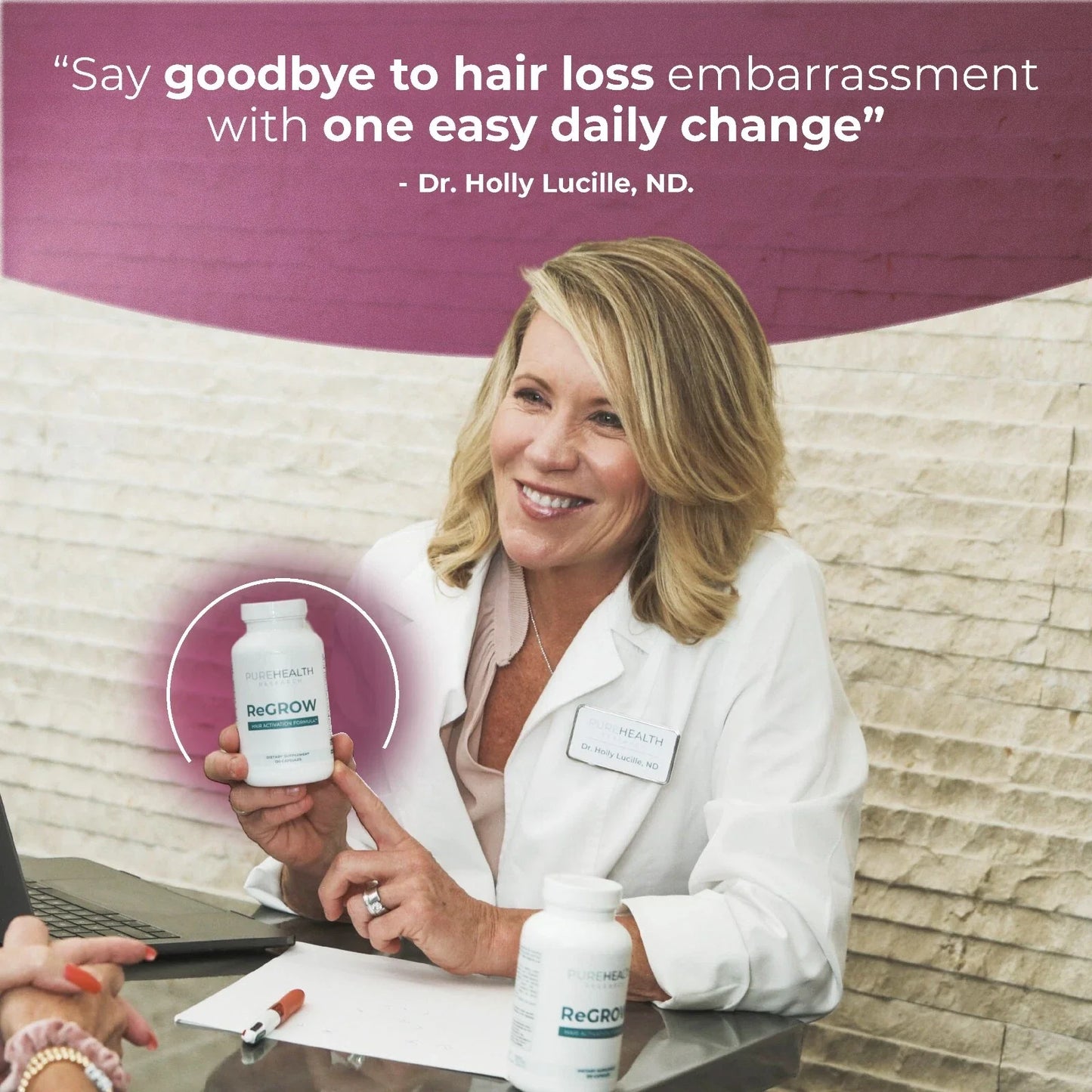 ReGrow Hair Growth Vitamins with Biotin, Hair Supplement by PureHealth Research