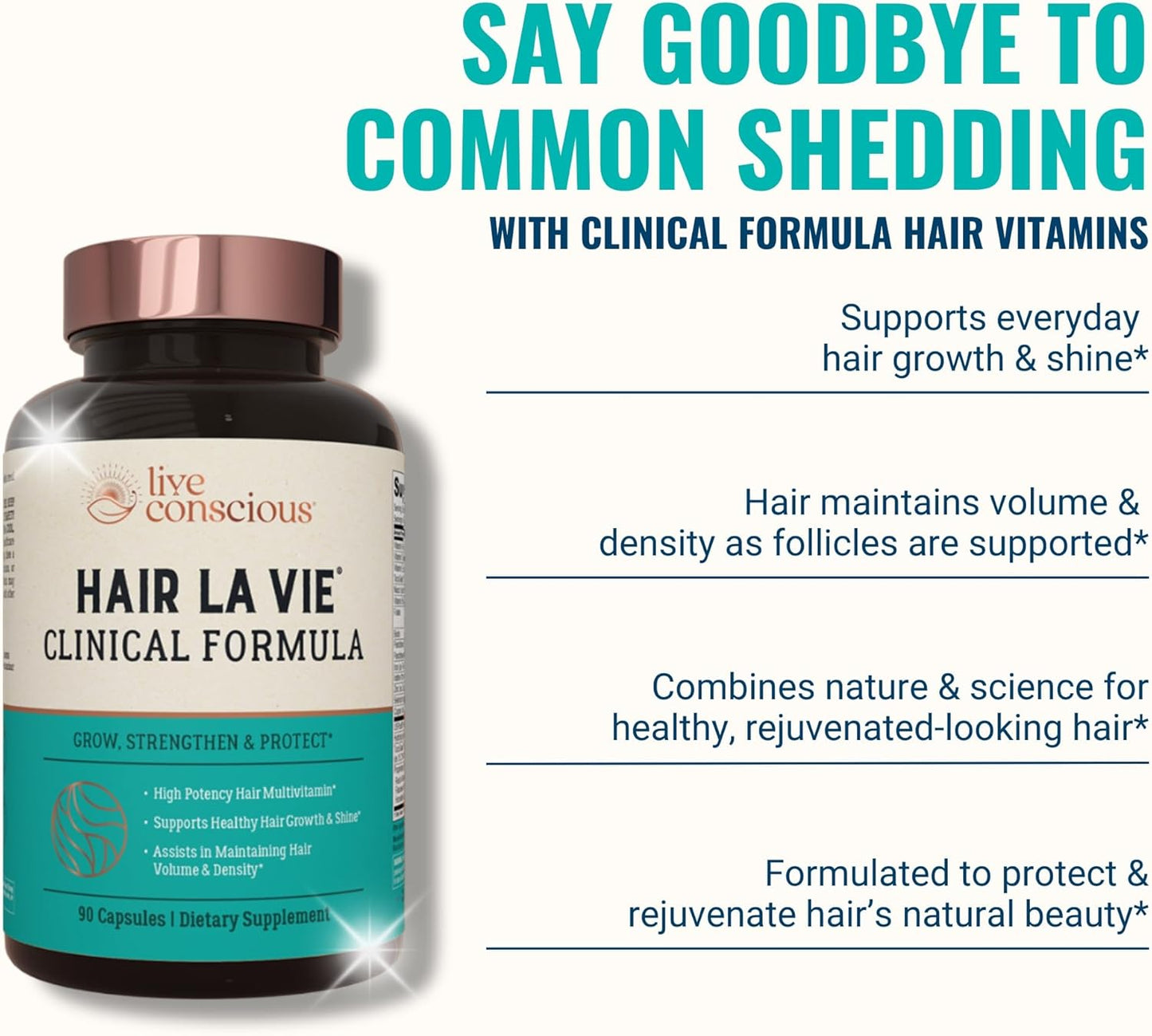 Hair La Vie Live Conscious Clinical Formula Hair Growth Vitamins for Women and Men