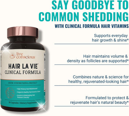 Hair La Vie Live Conscious Clinical Formula Hair Growth Vitamins for Women and Men