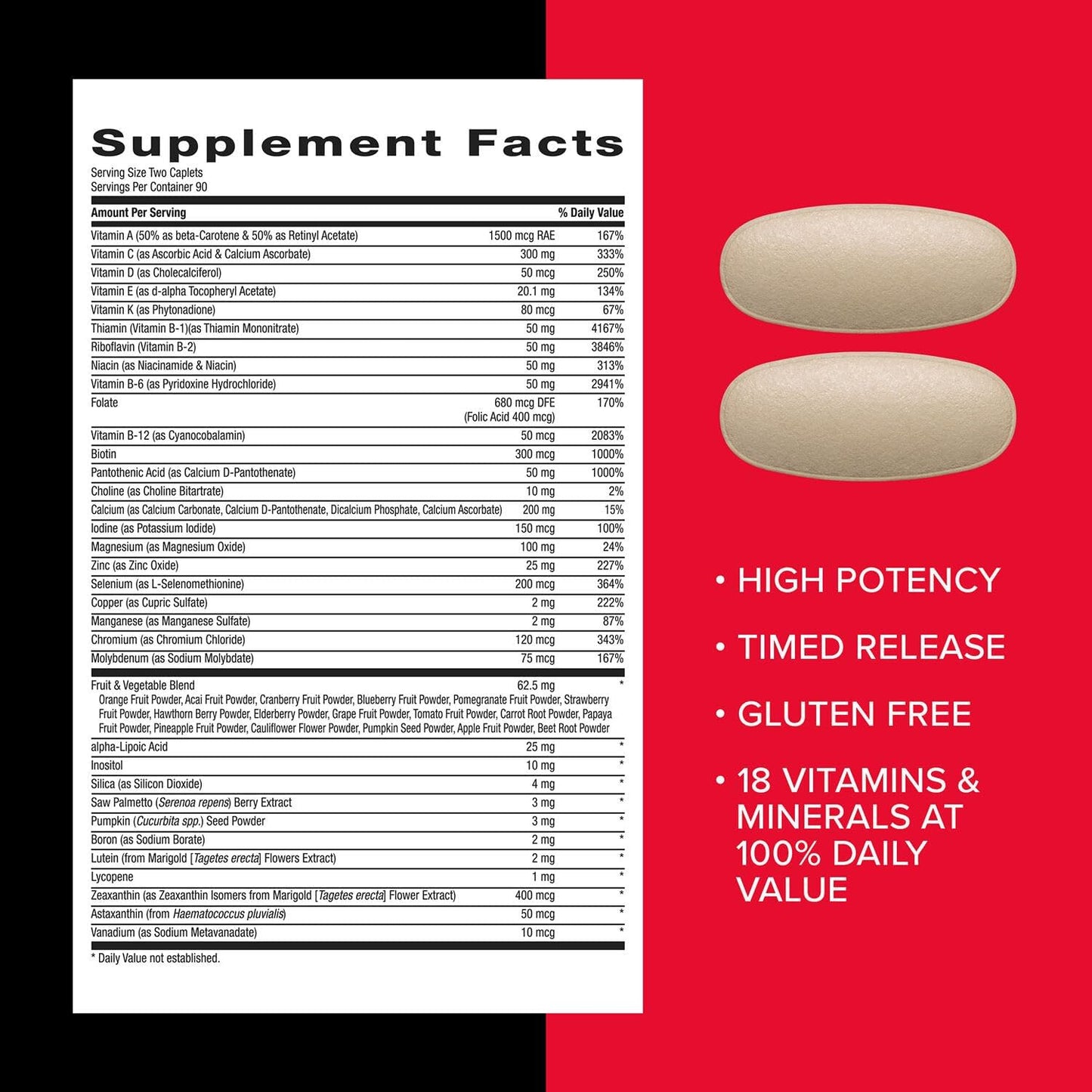 GNC Mega Men Multivitamin Caplets, Clinically Proven to Feel Better