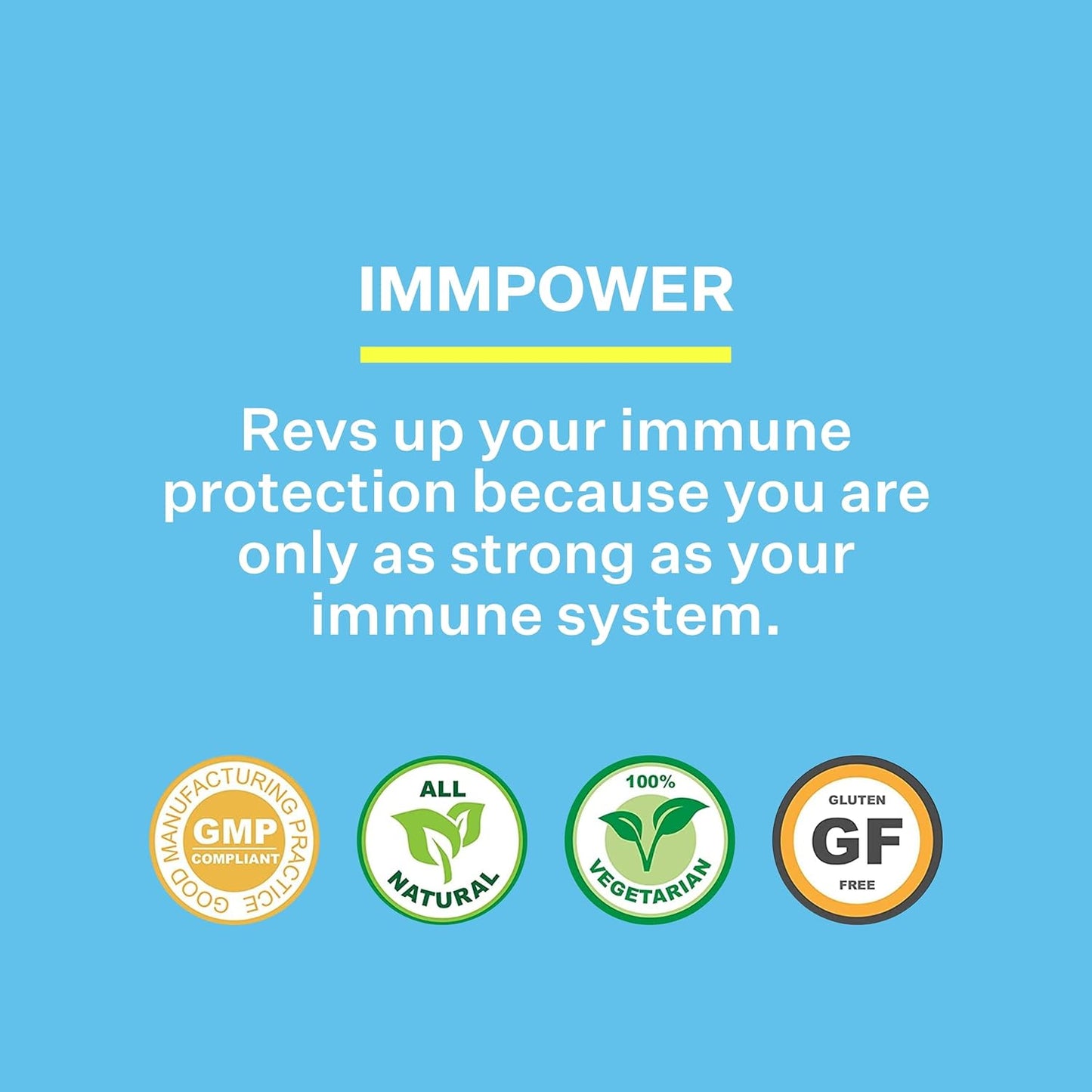 ImmPower, AHCC Mushroom Extract - Immune Support Supplement for Adults  - 30 Vegetarian Capsules, 500mg/capsule