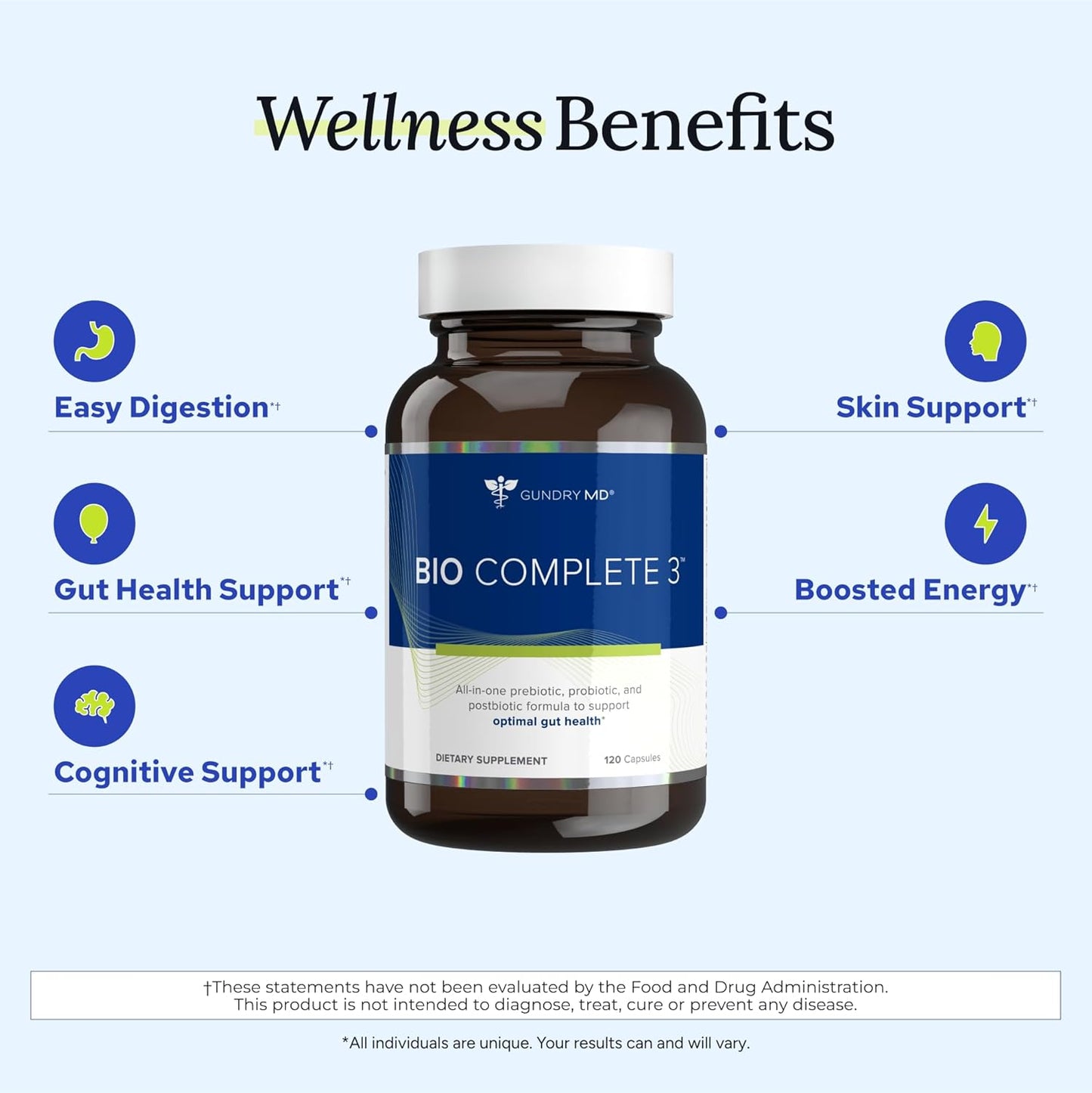 Gundry MD® Bio Complete 3, 3-in-1 Probiotics for Gut Health 30 Day Supply