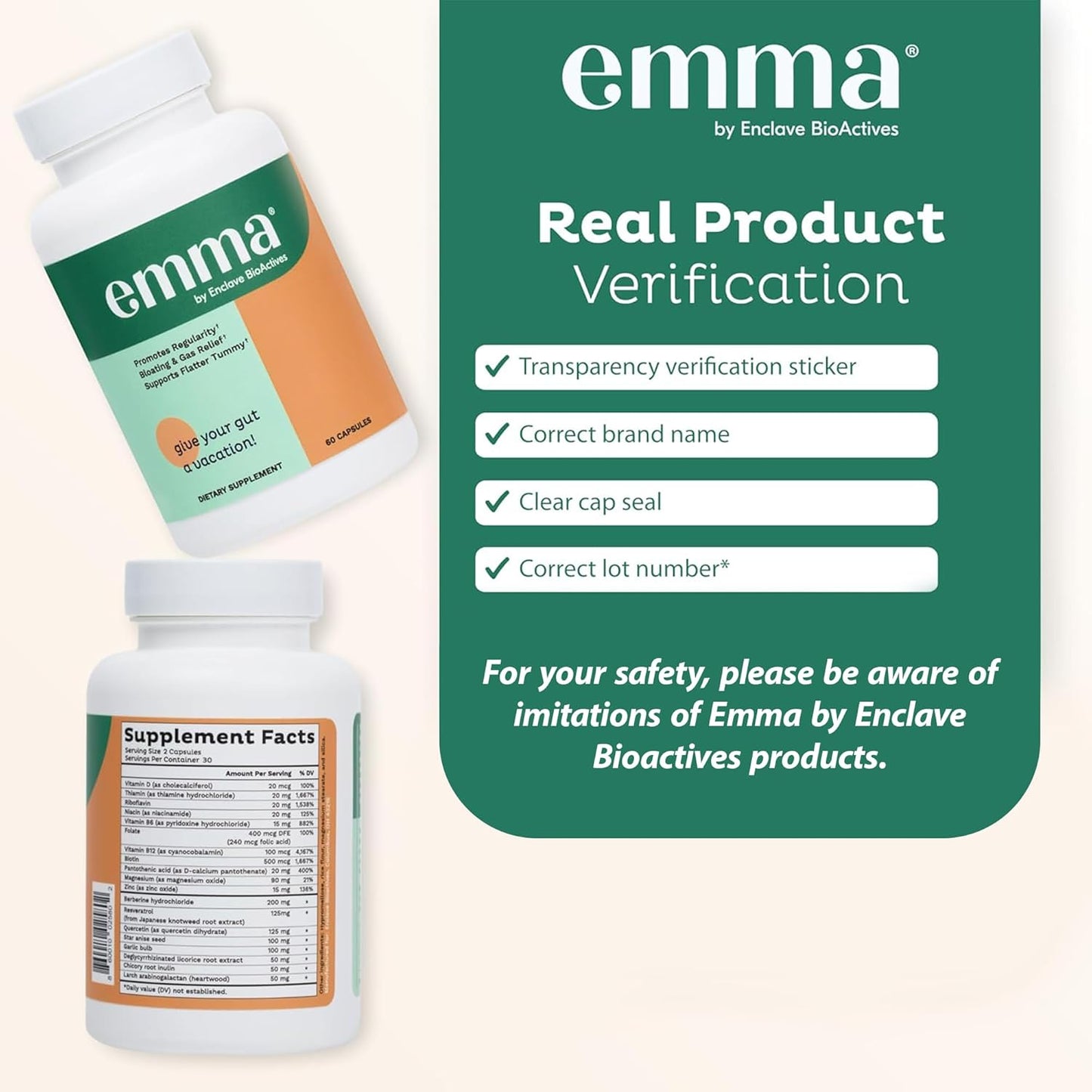 Emma Gut Health Doctors Endorsed Supplement - 60 Capsules
