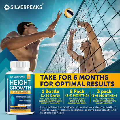 Growth Capsules to Grow Taller - Height Growth Maximizer with Calcium for Bone Strength, Made in USA
