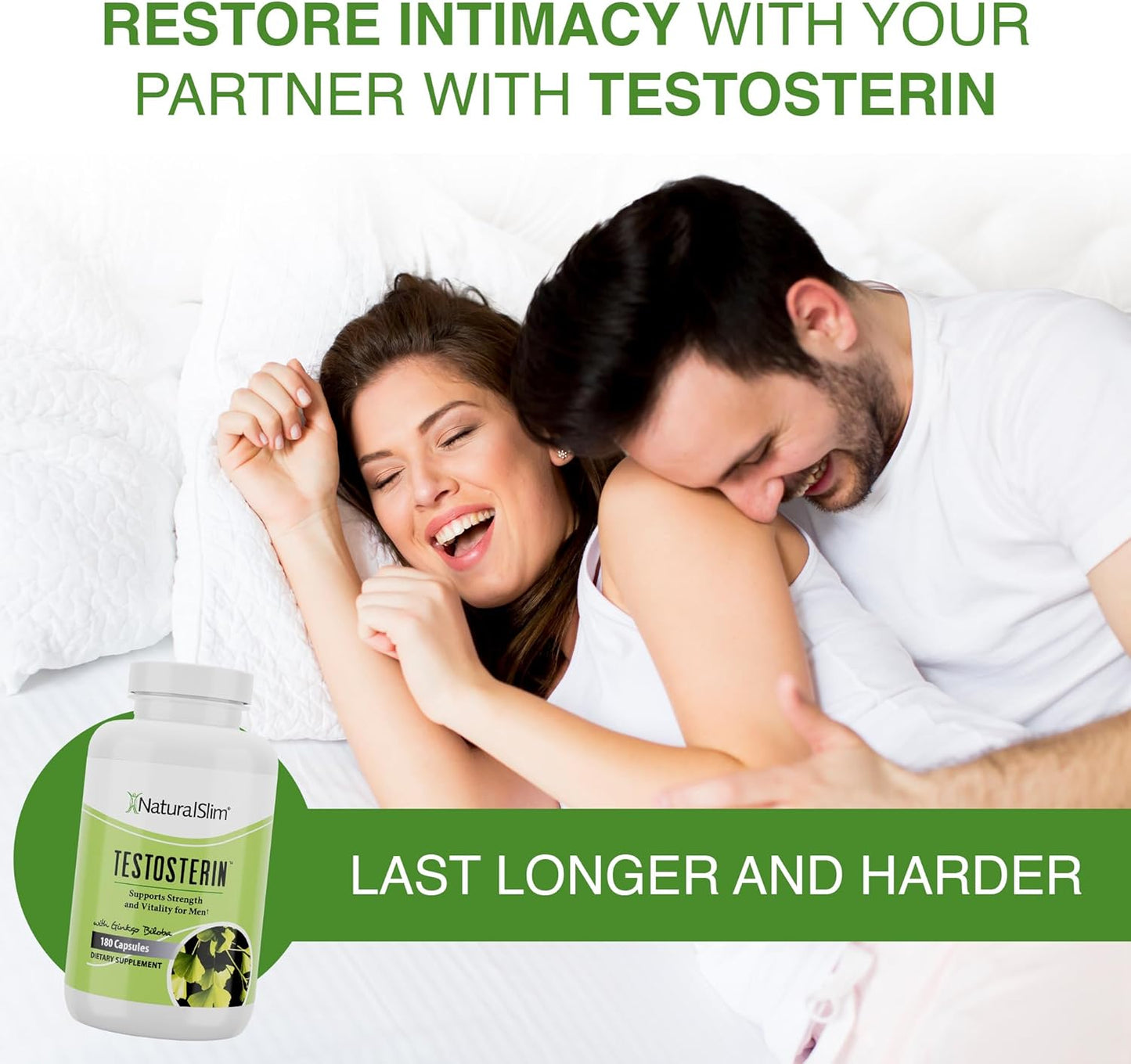 NaturalSlim Natural Testosterone Booster for Men - 180 Capsules