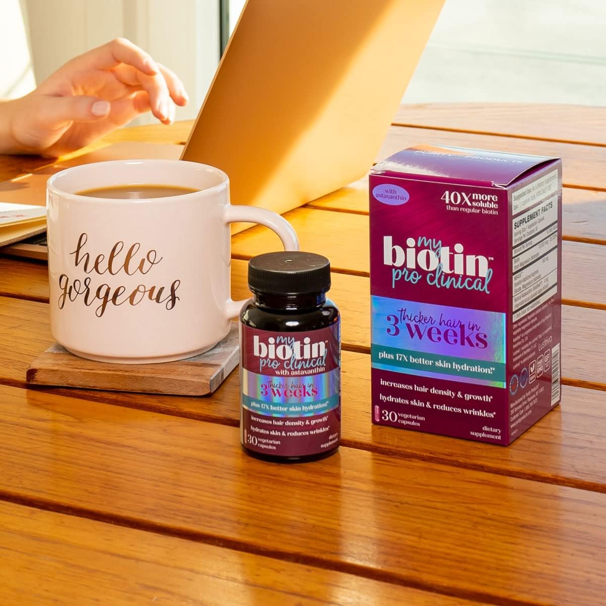 Purity Products MyBiotin ProClinical – Thicker Hair Starting in 3 Weeks &amp; Fights Wrinkles, 30 Veg Cap