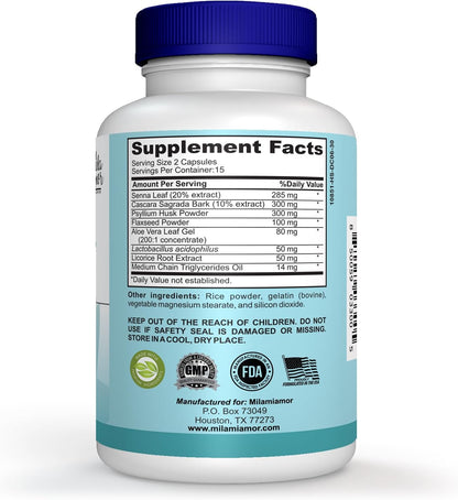 Milamiamor 15 Day Cleanse - Gut and Colon Support - Advanced Gut Cleanse Detox for Women & Men with Senna