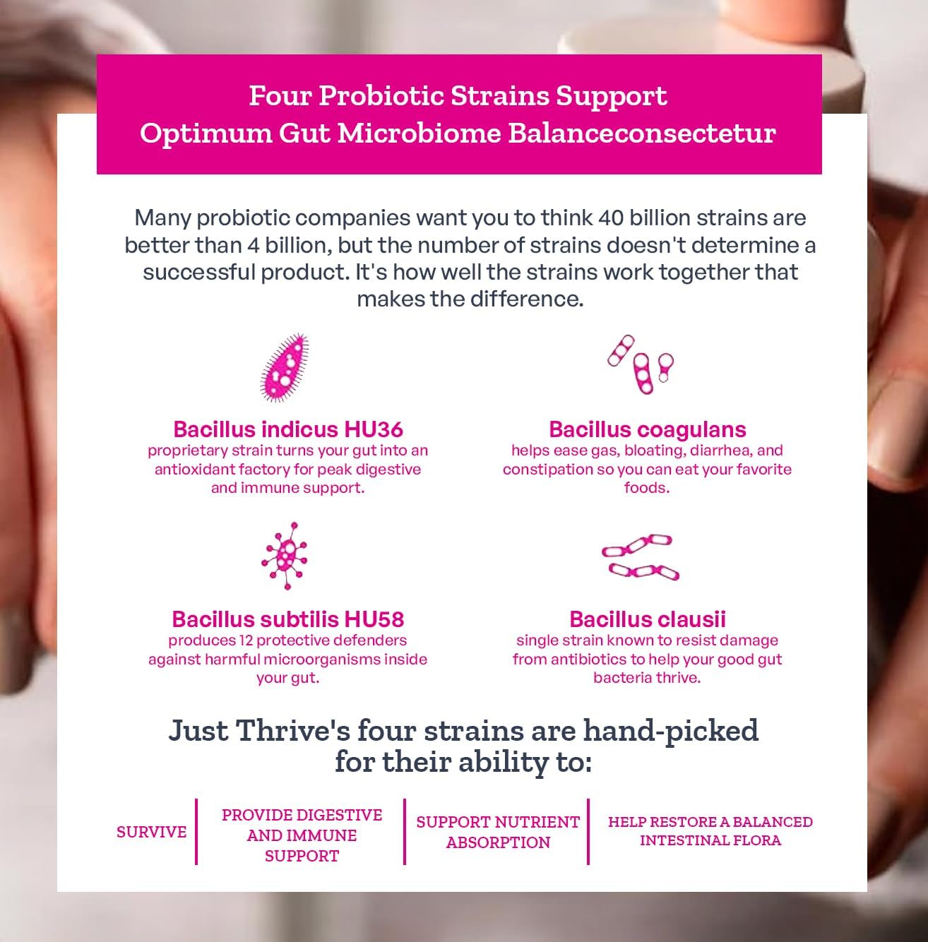 Just Thrive Probiotic &amp; Antioxidant Supplement - Gluten Free, 90 Caps