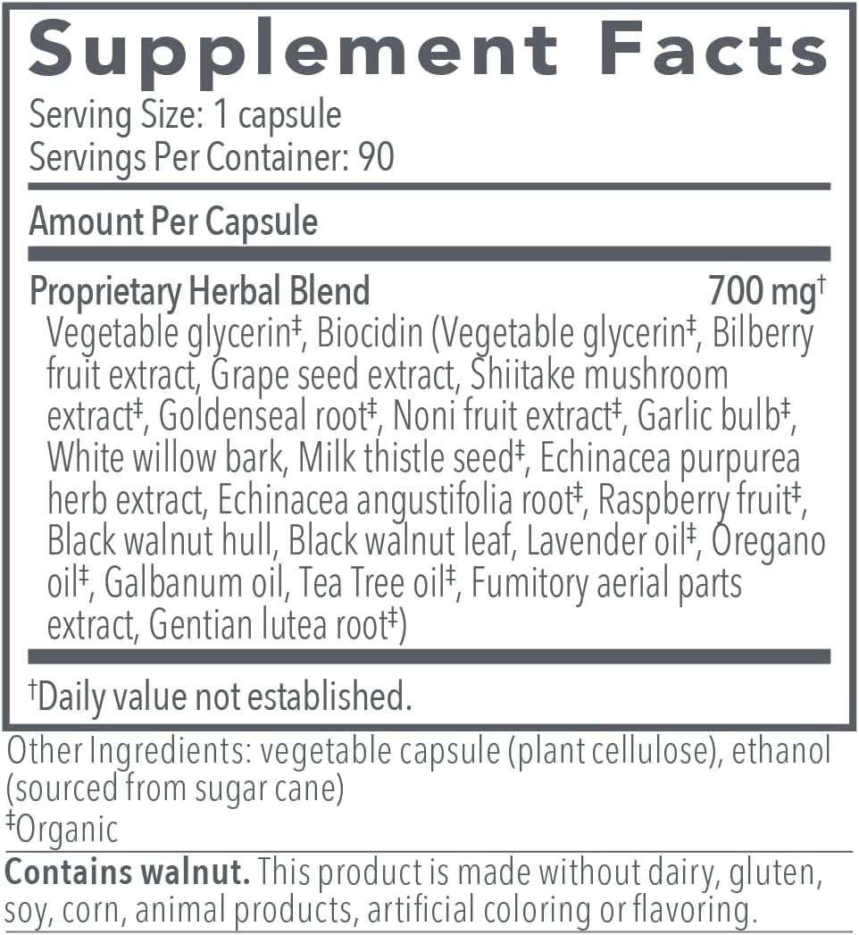 Biocidin Capsules - Biofilm Disruptor - Supports Gut Detox Cleanse, Healthy Microbial Balance, Immune Function &amp; Gut Health (90 Capsules)