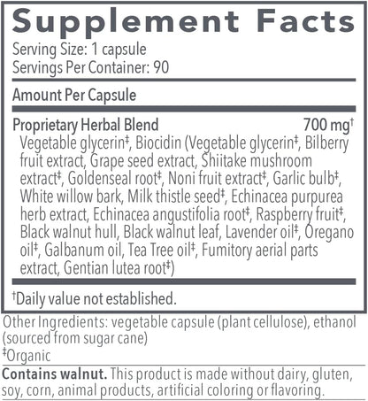 Biocidin Capsules - Biofilm Disruptor - Supports Gut Detox Cleanse, Healthy Microbial Balance, Immune Function &amp; Gut Health (90 Capsules)