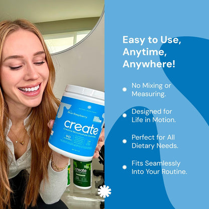 Create Creatine Monohydrate Gummies for Men &amp; Women Flavor Blue Raspberry