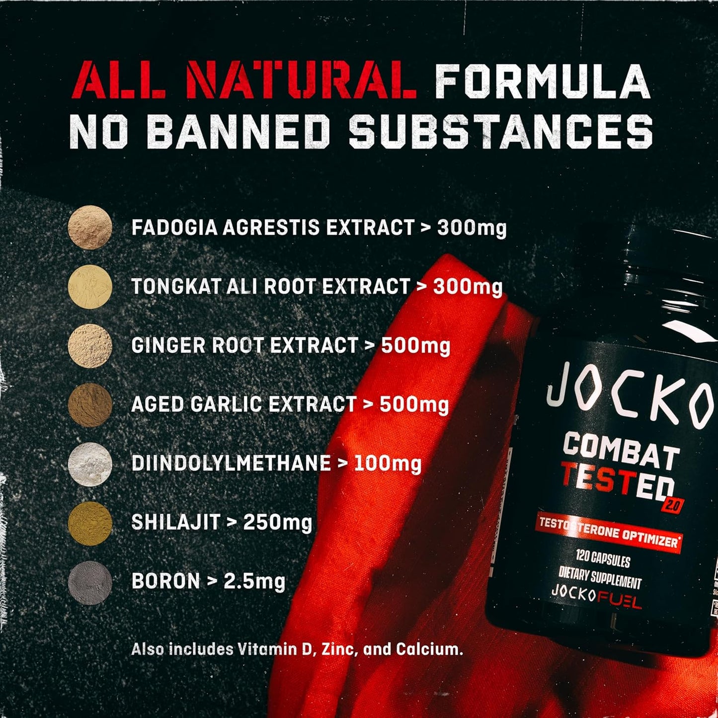 Jocko Fuel Test Booster for Men - Natural Endurance, Stamina, & Strength Booster