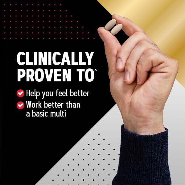 GNC Mega Men Multivitamin Caplets, Clinically Proven to Feel Better