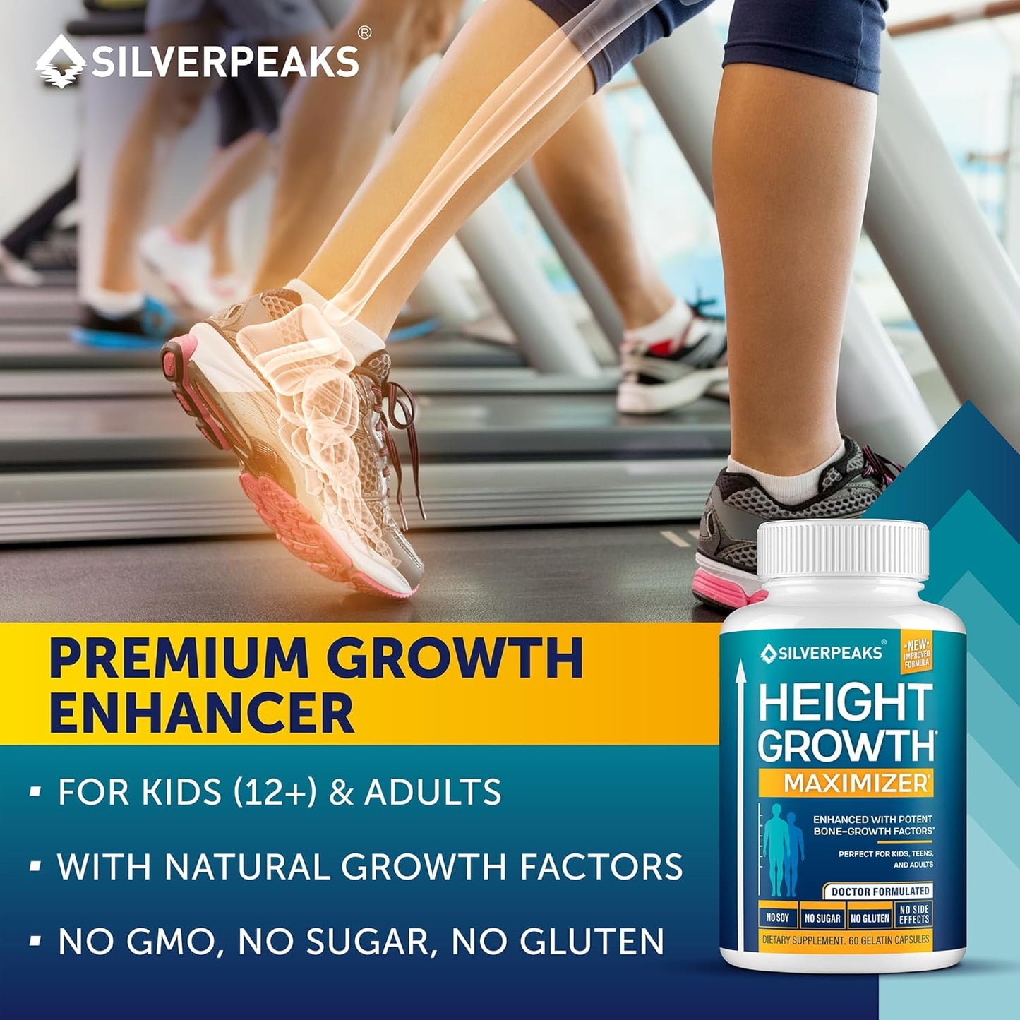 Growth Capsules to Grow Taller - Height Growth Maximizer with Calcium for Bone Strength, Made in USA