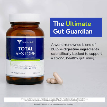 Gundry MD Total Restore Gut Lining, Digestive Supplement Support for Women and Men, 90 Capsules