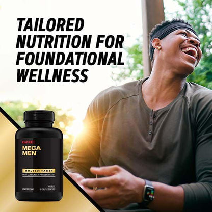 GNC Mega Men Multivitamin Caplets, Clinically Proven to Feel Better