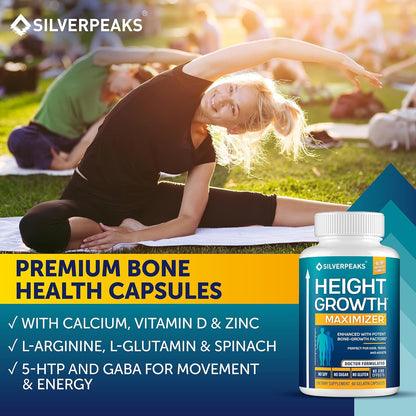 Growth Capsules to Grow Taller - Height Growth Maximizer with Calcium for Bone Strength, Made in USA