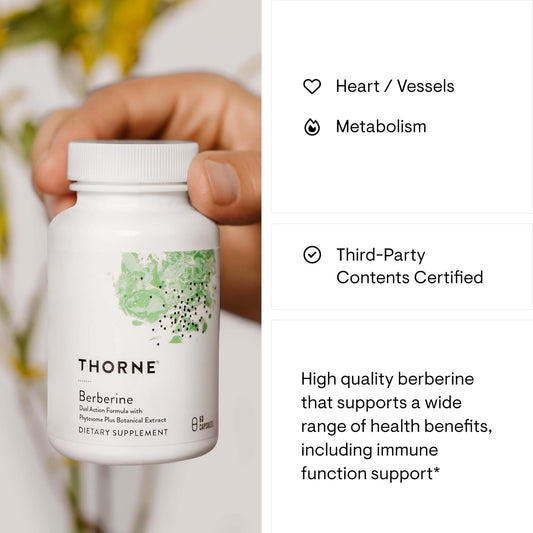 THORNE - Berberine - Dual Action Formula with Phytosome Plus Botanical Extract - 60 Capsules - 30 Servings