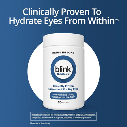 BLINK NutriTears Clinically Proven Supplement for Dry Eyes, 50 Softgels