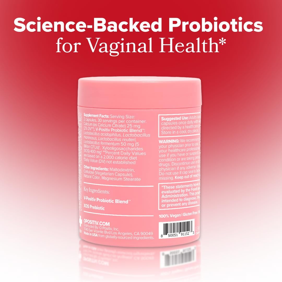 O Positiv URO Vaginal Probiotics for Women pH Balance with Prebiotics & Lactobacillus Probiotic Blend