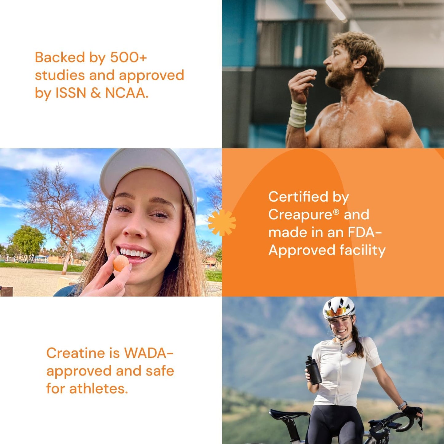 Create Creatine Monohydrate Gummies for Men & Women Orange Flavor