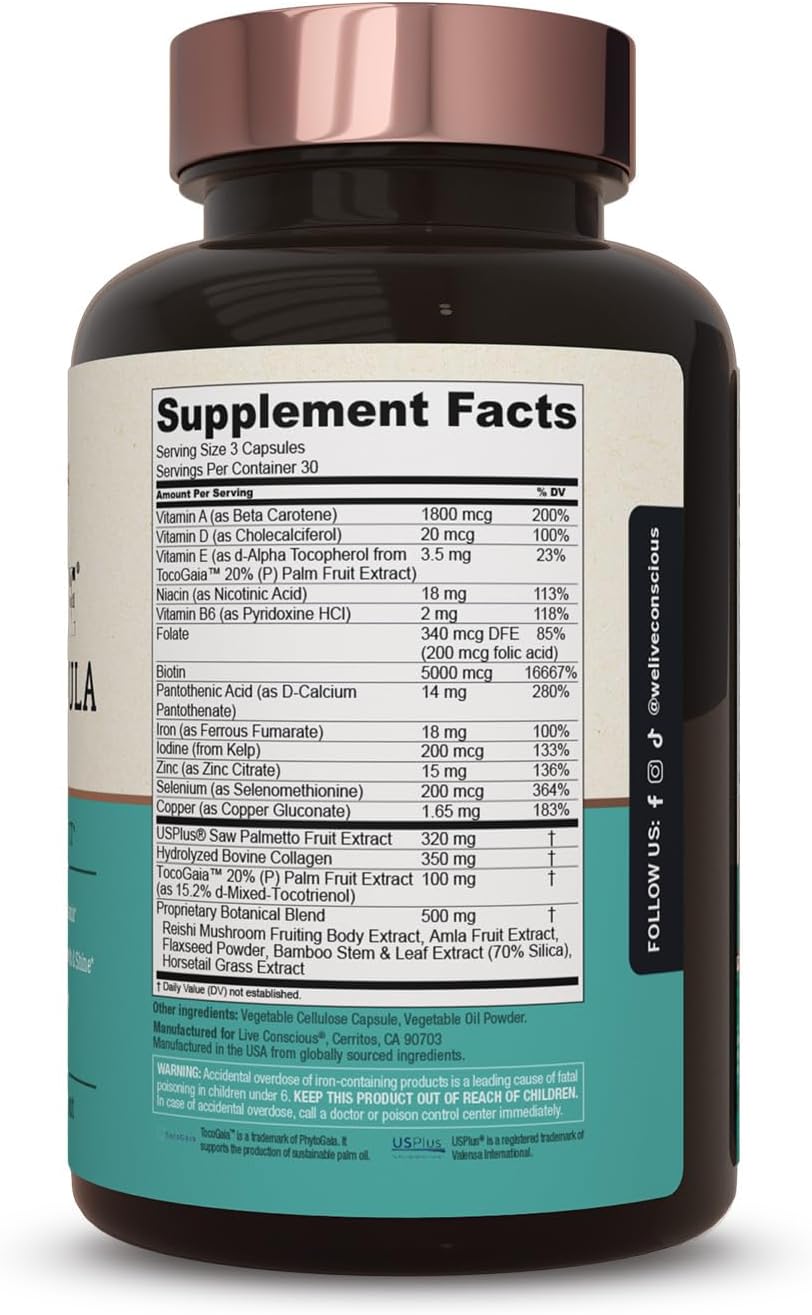 Hair La Vie Live Conscious Clinical Formula Hair Growth Vitamins for Women and Men