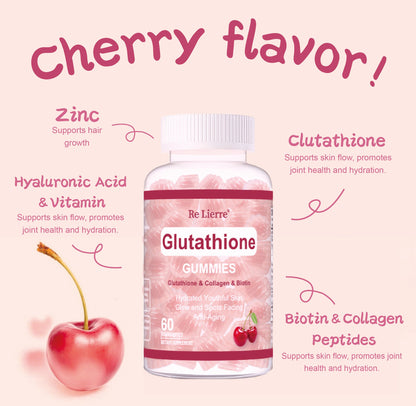 Glutathione Collagen Gummies  60 Cherry Gummies