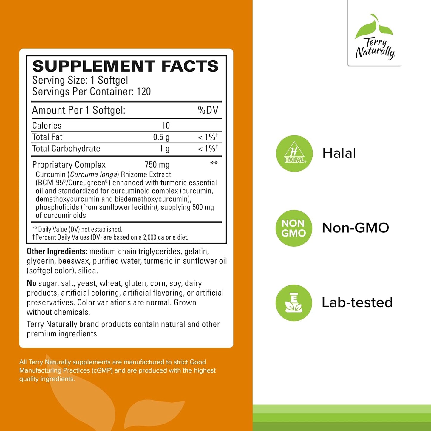 Terry Naturally CuraMed 750mg - Antioxidant Supplement for Brain & Heart Health Support