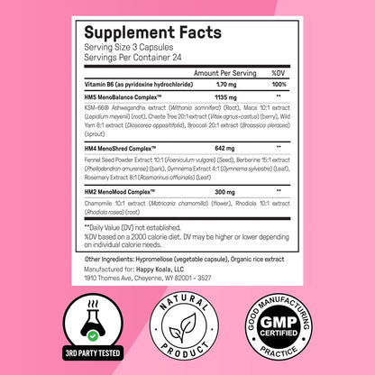 Happy Mammoth Hormone Harmony Natural Hormonal Support for Women, 72 Capsules.
