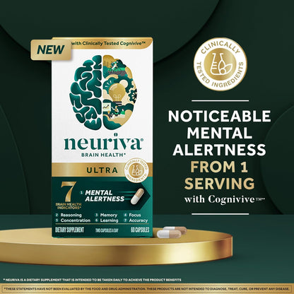 NEURIVA Ultra Decaffeinated Clinically Tested Nootropic Brain Supplement