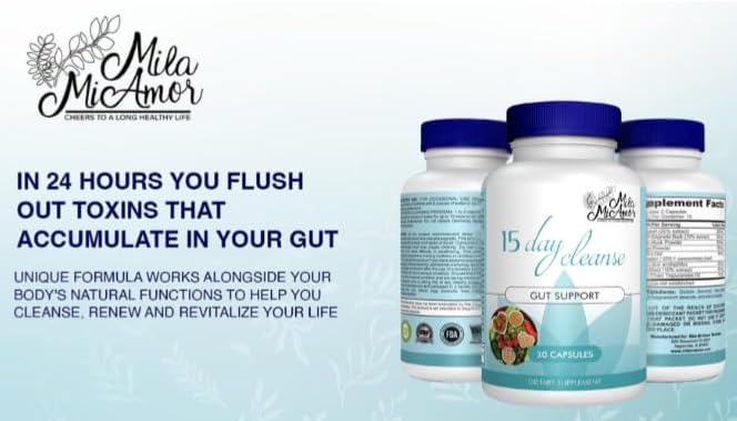 Milamiamor 15 Day Cleanse - Gut and Colon Support - Advanced Gut Cleanse Detox for Women & Men with Senna