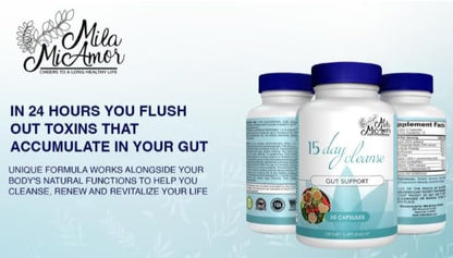 Milamiamor 15 Day Cleanse - Gut and Colon Support - Advanced Gut Cleanse Detox for Women & Men with Senna