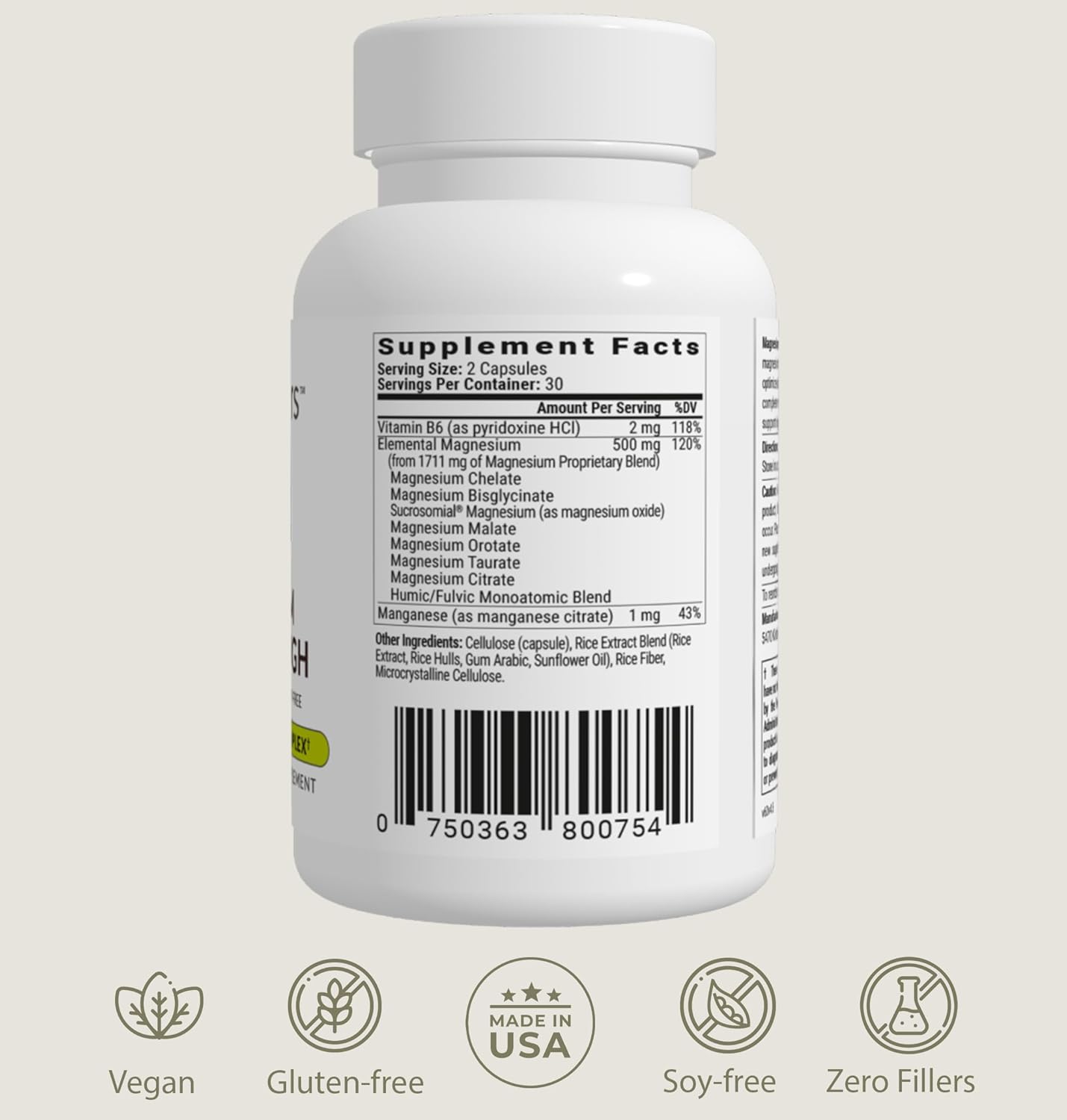 BIOptimizers Magnesium Breakthrough Supplement 4.0-7 Forms of Mg, Natural Support for Sleep and Cognitive Function- 60 Capsules