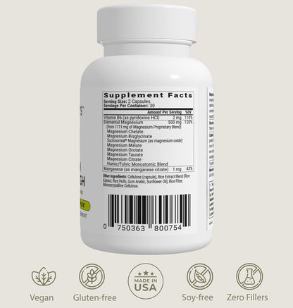 BIOptimizers Magnesium Breakthrough Supplement 4.0-7 Forms of Mg, Natural Support for Sleep and Cognitive Function- 60 Capsules