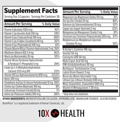 10X Health Optimize Methylated Multivitamin for Men &amp; Women - 90 Capsules