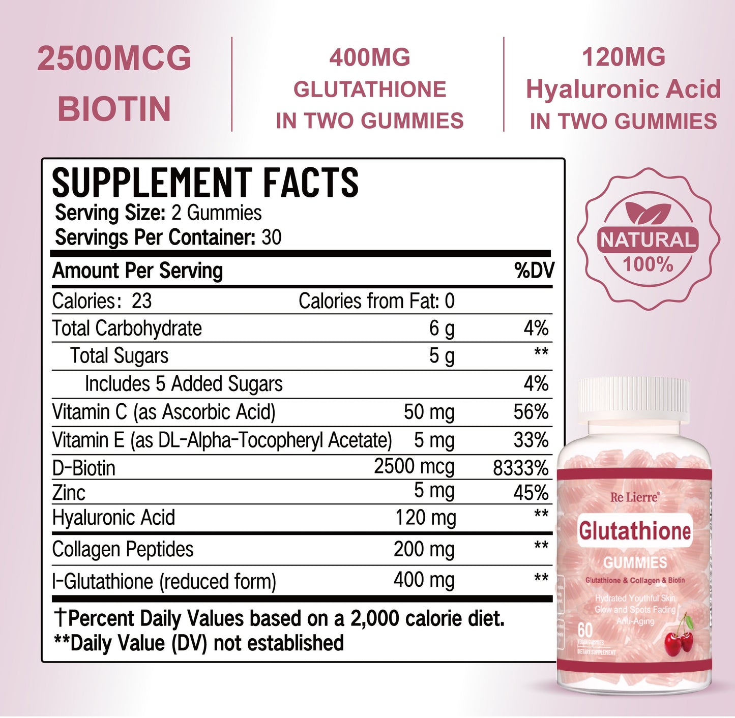 Glutathione Collagen Gummies  60 Cherry Gummies