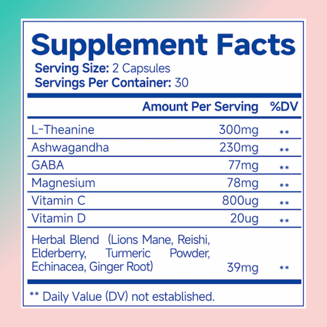 AOVITAO Stress Relief Mix Ashwagandha For Women Supplement With L-Theanine Magnesium, Stress Relief, Focus And Relaxation Support Anxiery Pill
