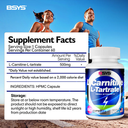 BSYS L-Carnitine L-Tartrate 60 Counts Capsules